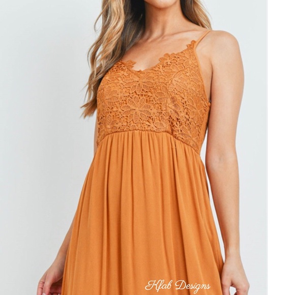 ❤️LAST 1! Lace Contrast Layered Tiered Maxi Dress! - Picture 4 of 6